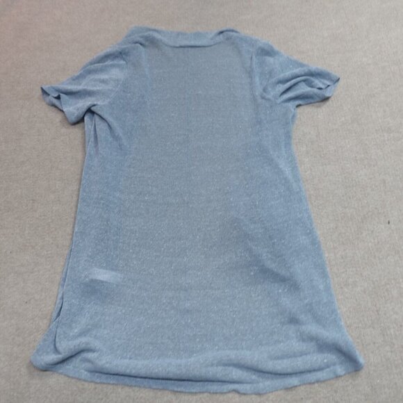 Eileen Fisher Womens Sweater Large Blue Open Front Loose Knit Organi Linen Blend - Picture 9 of 9